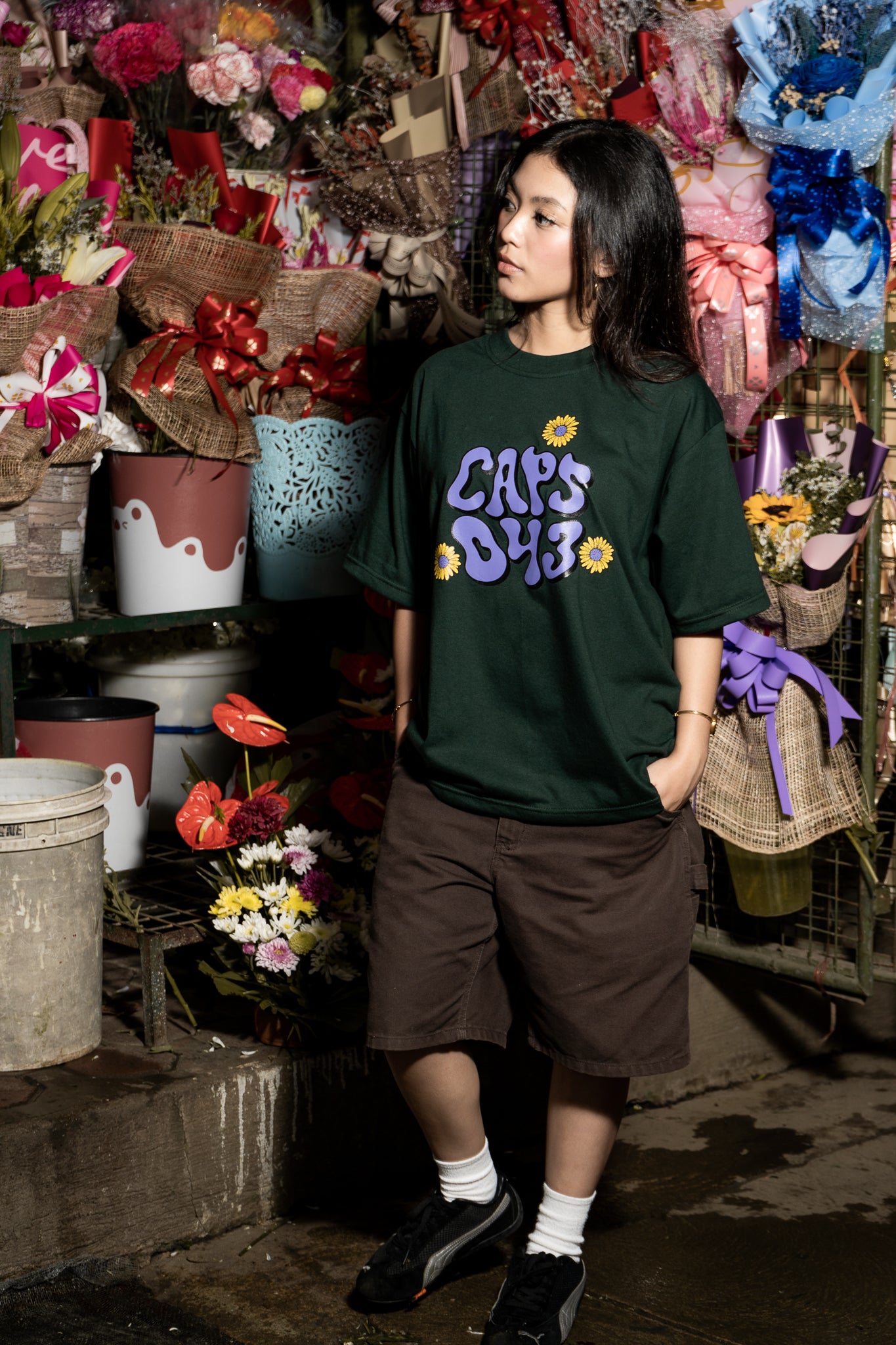 CAPS043-SUNFLOWER GREEN TEE