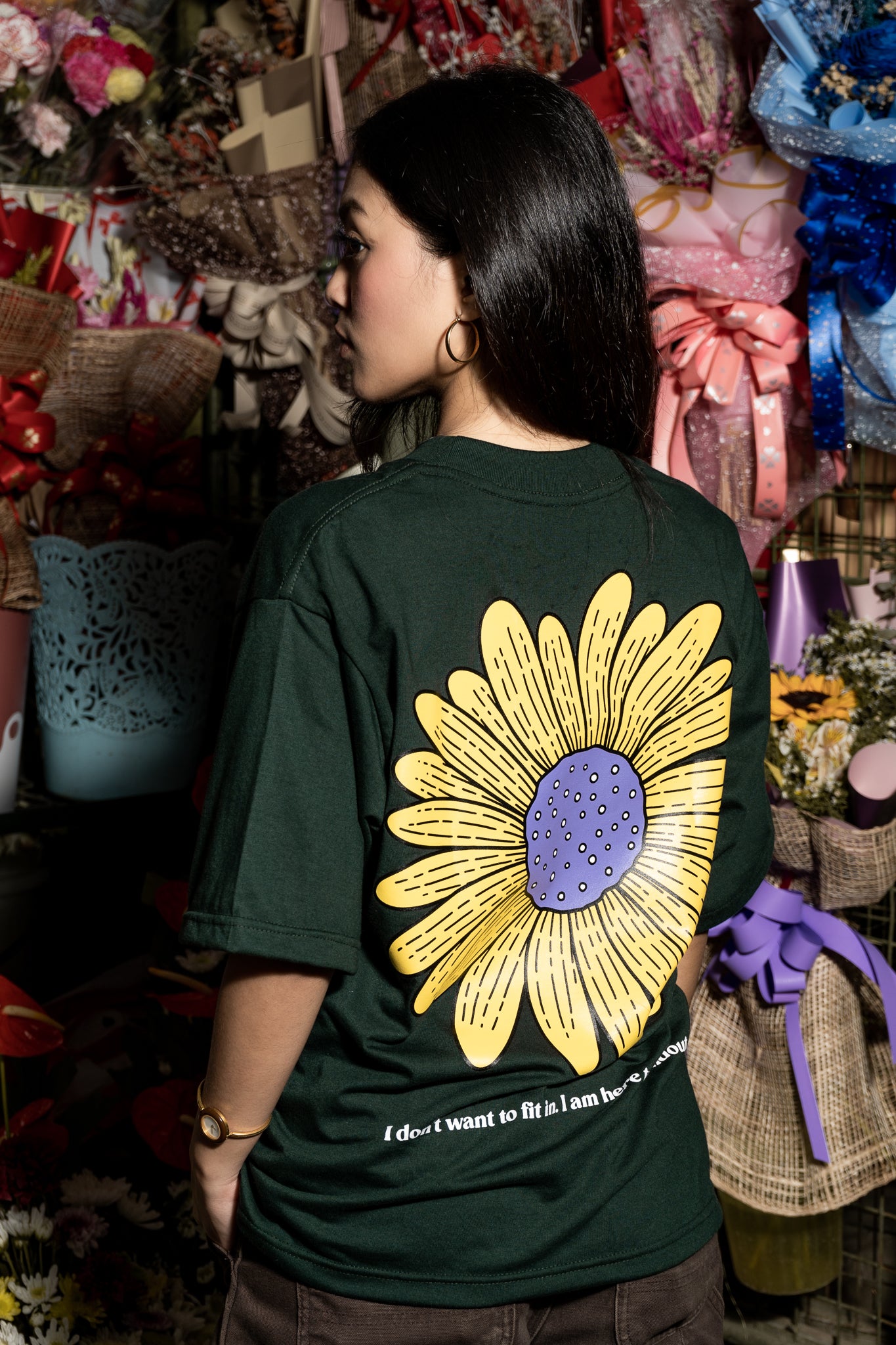 CAPS043-SUNFLOWER GREEN TEE