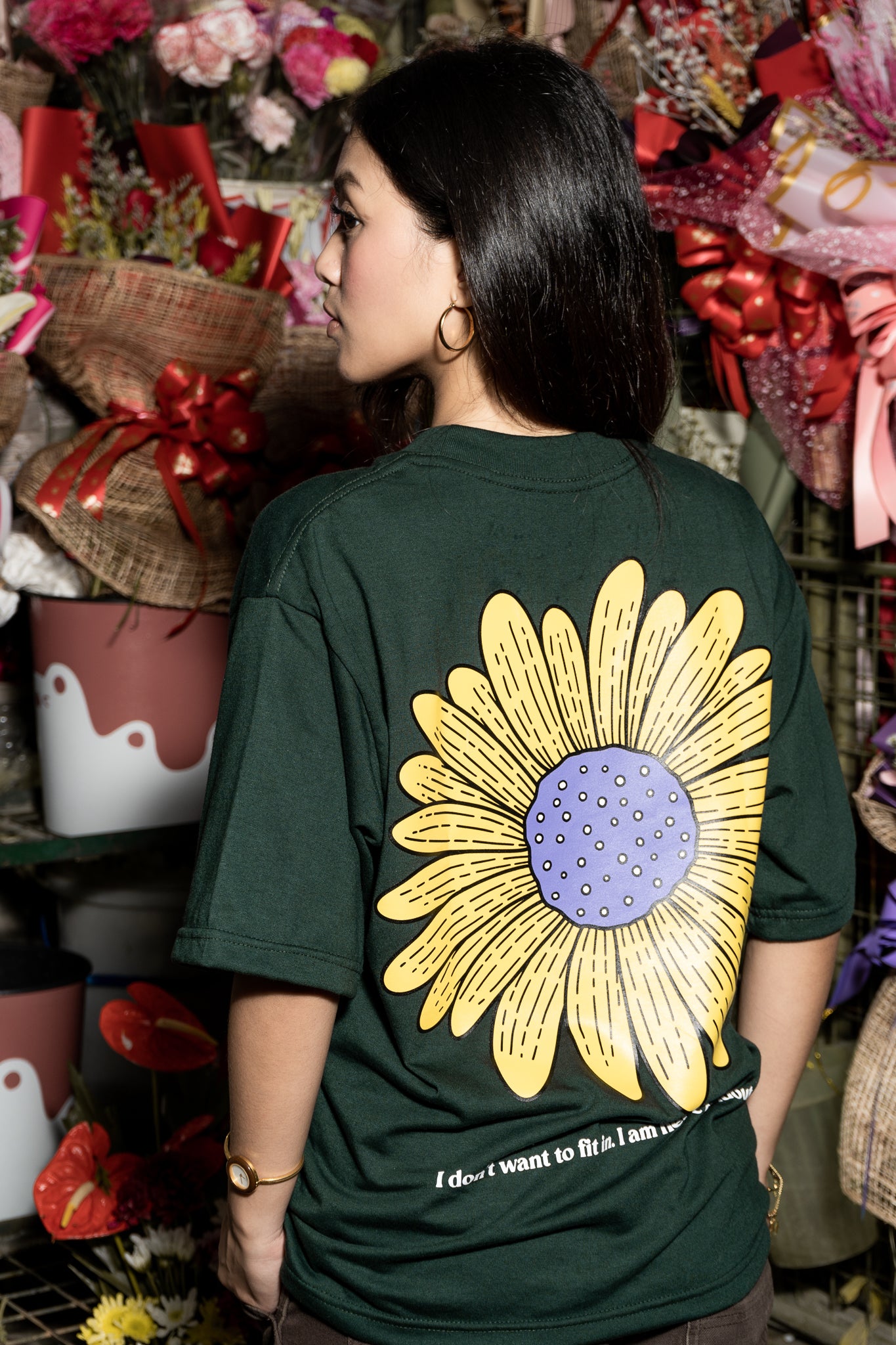 CAPS043-SUNFLOWER GREEN TEE