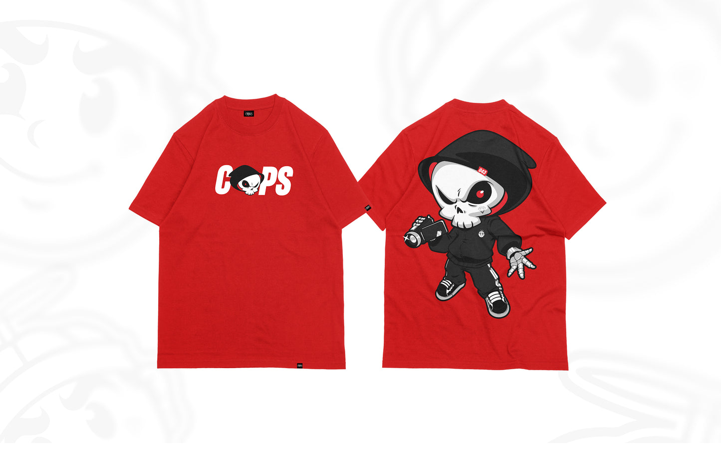 CAPS 043- SKULL RED SHIRT
