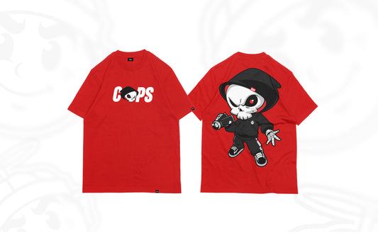 CAPS 043- SKULL RED SHIRT