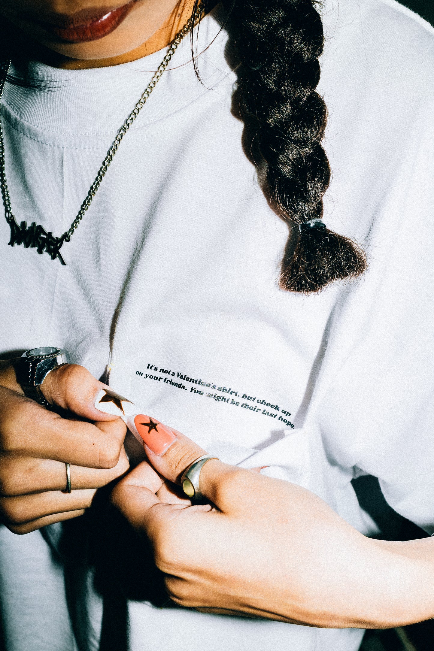 CAPS 043- EMBROIDERED LOGO POCKET TEE WHITE